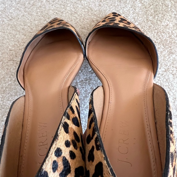 J Crew leopard print calf hair d’Orsay pointed toes flats - Picture 4 of 7